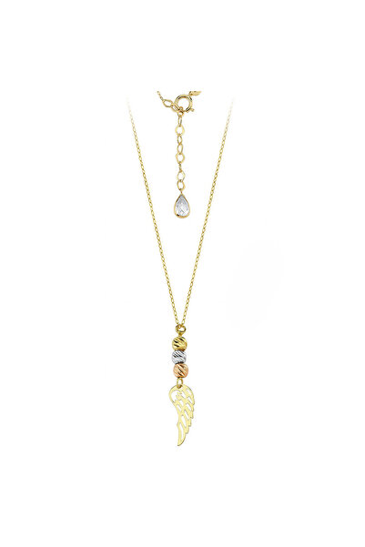 H.M Hakan Mücevherat Dorikalı Yaprak Figürlü 14 Ayar Altın Kolye