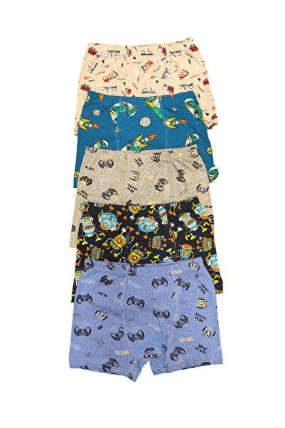 elmas kids Boy's 95% Cotton 5% Stretch Fabric 5-Pack Boxer