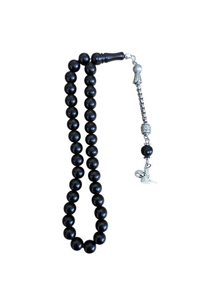 CEPHOME Чорний камінь Олту, чотки, кругла модель, 8-9 мм, класичні, ручної ро...