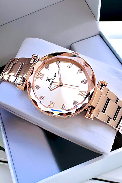 Daniel Klein Cutting Glass Original Women Wristwatch Waterproof Rose Color Steel Band - Bracelet Gift Dkby2055C2