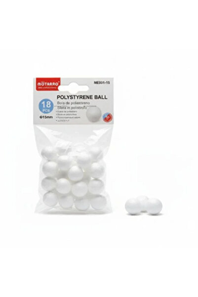 MOTARRO كرات إسفنجية بيضاء من البوليسترين مقاس 15 مم (ME001-15) - للحرف اليدوية، والأعمال اليدوية، والنمذجة، وزينة عيد الميلاد