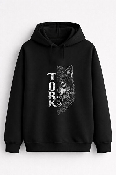 MODA Turkish Bozkurt Göktürkçe Yazı Kurt cu imprimeu Negru Femei Bărbați Copi...