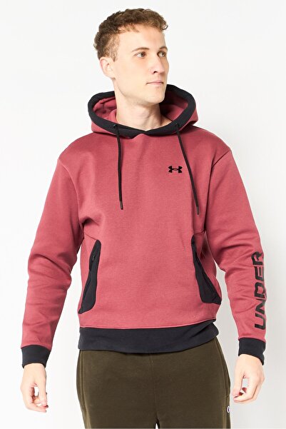 Under Armour Men Loose Fit Long Sleeve Outdoor Hoodie, Slate Red