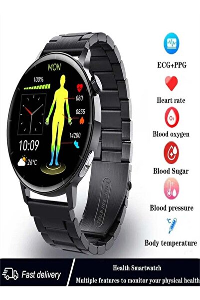 Generic ECG+PPG Smart Wristband Fitness Tracker (Black) - Bluetooth Calling, Glucose & Uric Acid Monitor