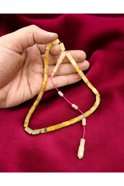 İnan Tesbih Masterpiece Original Drop Amber Cut Fossil Rosary