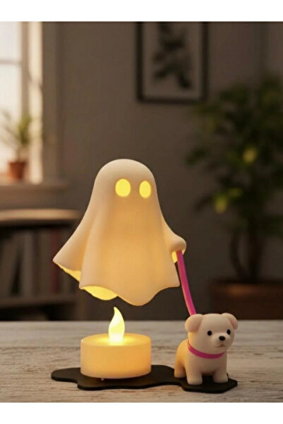 Aras Tasarım Sevimli Hayalet Köpek Yürüyüşü Pilli LED Gece Lambası – Dekorati...