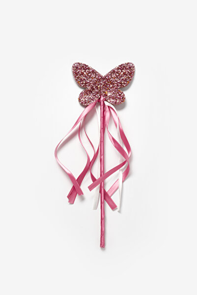 Le Mabelle Sceptre de petrecere cu ciucuri cu figură de fluture roz