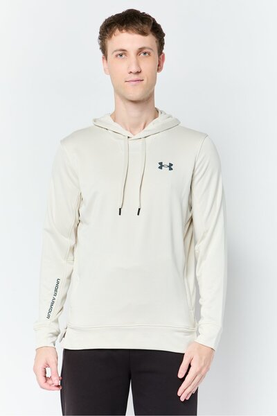 Under Armour Men Fitted Long Sleeve Training Hoodie, Ivory