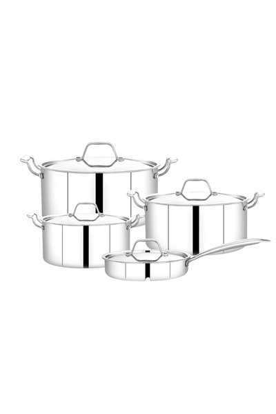 Maxima Maxima Stainless Steel Cookware Set, Indian Made | 8-Piece Non-Stick Triple Layer Base