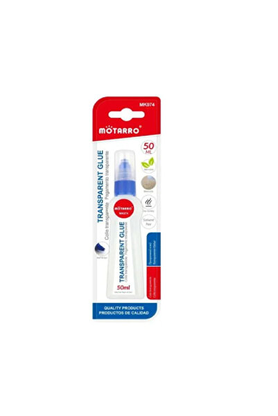MOTARRO غراء سائل شفاف 50 مل MK074، لاصق شفاف سريع الجفاف وغير سام برأس كروي دقيق