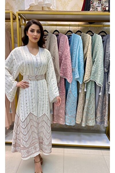 ONE WAY FASHION A 3-piece abaya set: inner dress and belt