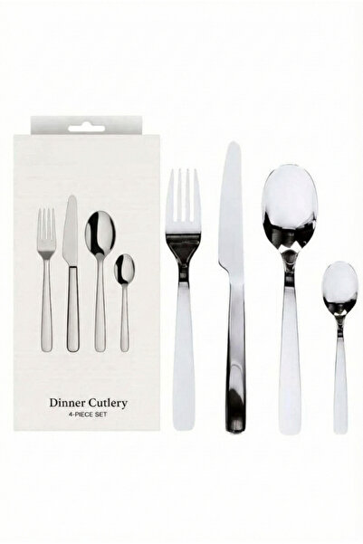 LUNA HOME LUNAHOME Stainless Steel Dinner Cutlery Set – 4 Pieces, Silver