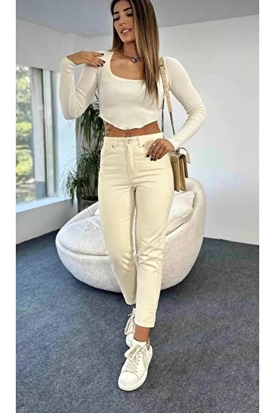 LA TUBA New Season High Waist Straight Leg Women's Boyfriend Jeans