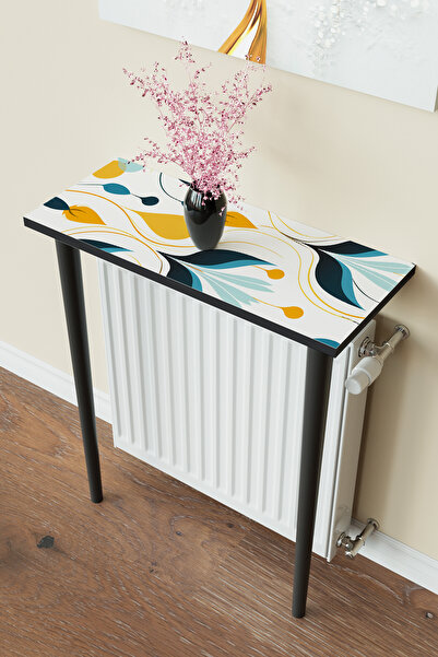 Hediyeler Kapında "Blue Flora"Petek Üstü Raf Modern 2 Ayaklı Dresuar Kalorife...