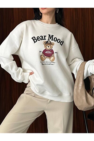 MU&ME BOUTİQUE Sweatshirt Three Thread Printed