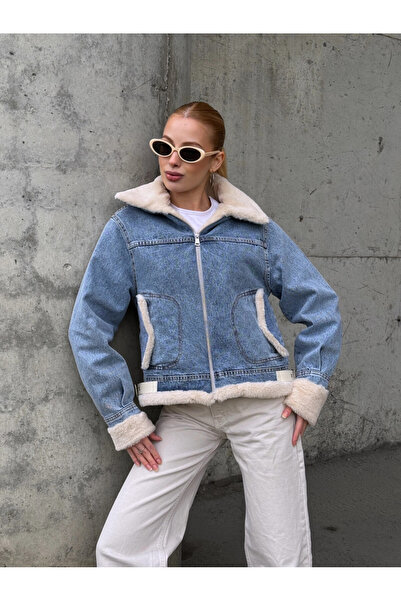 Cool & Sexy Women's Plush Denim Jacket