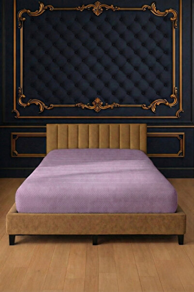 Pera Deluxe Lila Color Jacquard Cotton Combed Elastic Bed Sheet 180X200 cm – Domestic Production