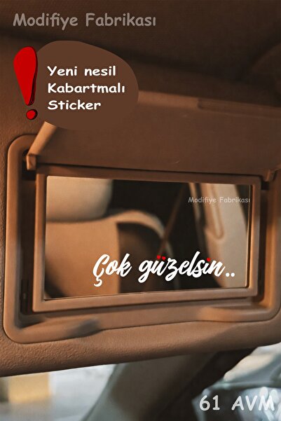 Modifiye Fabrikası Çok güzelsin Sticker Etiket | Yeni Nesil 3D Kabartmalı Tasarım | 7.2 x 1.8 CM |