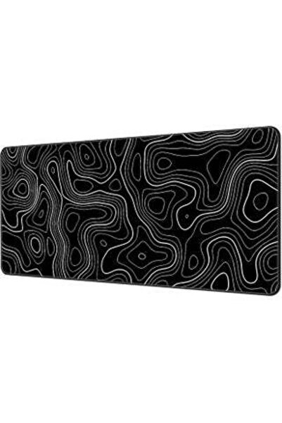 Arabest وسادة ماوس كبيرة غير قابلة للانزلاق - 300×800 مم، سمك 3 مم (أسود وأبيض)