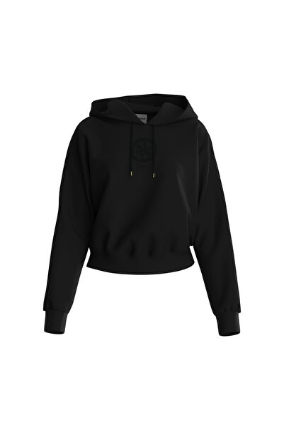 Guess Kadın Siyah Logolu Sweatshirt