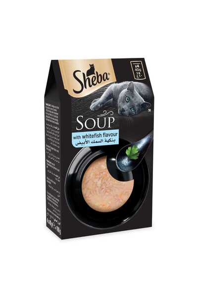 SHEBA Soup With White Fish Flavour Cat Food Light, Nutritious Gourmet Meal for Adult Cats 1+ Years