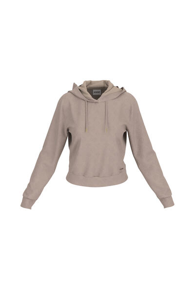 Guess PEONY LOGO HOODIE SW Kadın Krem Sweatshirt V4BQ02KCHR2-P1JK