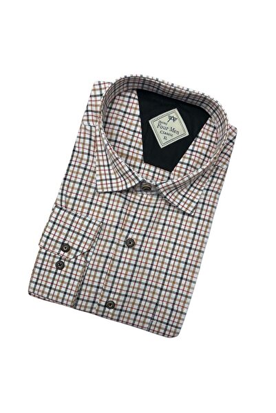 GÖMLEK GALERİSİ Men's Classic Wide Cut Plaid Long Sleeve Shirt