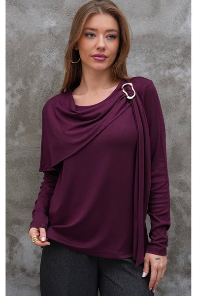 Asbap Butikk Kadın Mürdüm Bluz