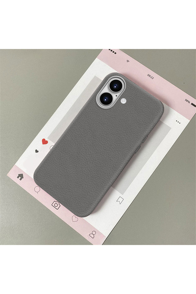 ucuc جراب سيليكون رمادي اللون متوافق مع آيفون 16، يحمي الكاميرا ويماور الصدمات