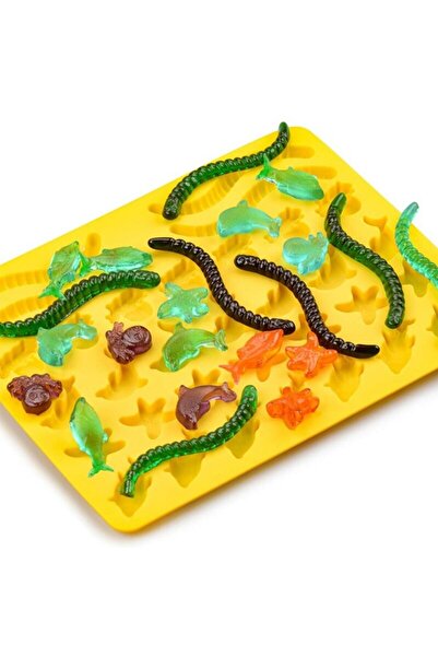 Siliko World Silikon Deniz Canlıları Figürleri Solucan Haribo Çikolata Ve Jel...