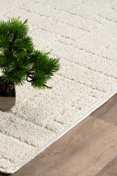 Raschel Carpet Kaymaz Taban Moopy Krem Bukleli Yumuşak Soft Dokuma Yolluk Halı Antialerjik Yolluk Lp1001a_krem
