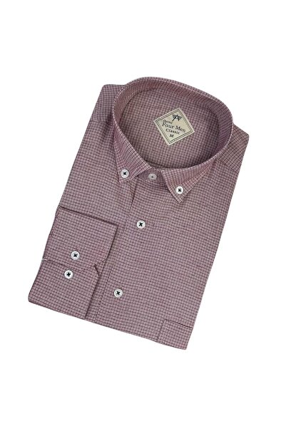 GÖMLEK GALERİSİ Men's Classic Wide Cut Plaid Long Sleeve Shirt