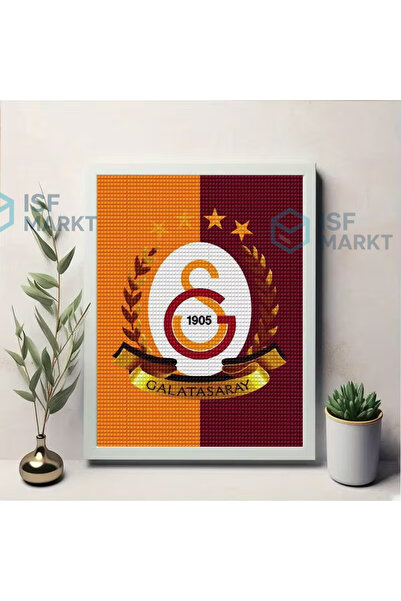 ISF MARKT 5D DIY Elmas Boyama Seti - Sarı Kırmızı Aslan Motifli 30x40 cm