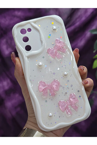 Magic Ring Samsung Galaxy S20 FE Uyumlu Pembe Fiyonk & İnci Detaylı Simli Epo...