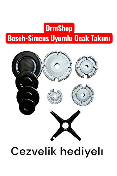 shopdrm Bosch-Siemens Uyumlu Set Üstü Ocak Ankastre Bek Ve Kapak Takımı 4 Göz...