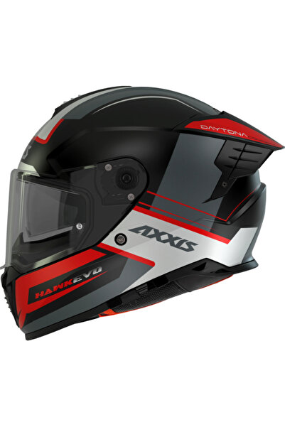 AXXIS Motosiklet Kask Hawk Evo Daytona B15 Full Face Güneş Vizörlü Motor Kaskı