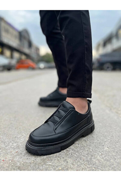 Zerenyus Zrk-703 Premium Black Elastic Daily Men's Casual Shoes