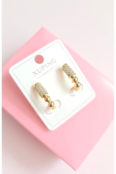 MİLUNXTE Xuping Vip Non Tarnish Stainless Gold Color Steel Earrings Jeweler Model Stone Earrings