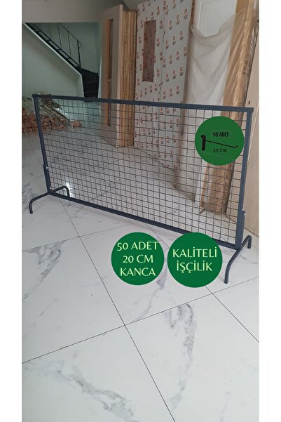 ASAFF AYAKLI TEL PANO 100X200 CM 5X5 SIK TELLİ YATAY 50 ADET 20 CM KANCA DAHİL