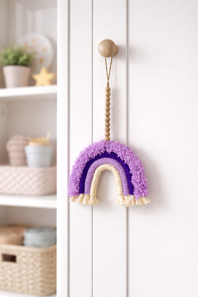 MACROMEKİDS Beaded Macrame Rainbow Door and Wall Ornament |   Accessory Gift ...