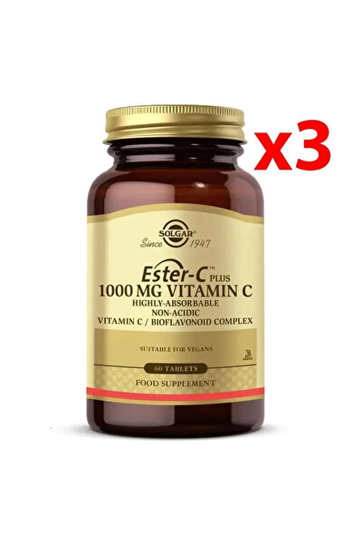 Solgar Ester C Plus Vitamin C 1000 Mg 60 Tablets 3 Pieces