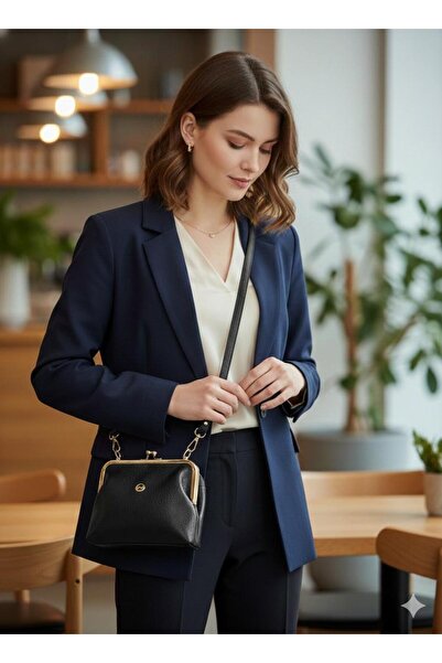 balbagss Women's Leather Eyed Scholarship Snap Closure Design Shoulder Bag