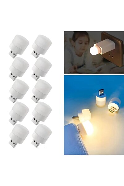 10’lu Aydınlatma Seti USB Mini Top LED – Sıcak Renkli Gece Lambası, Enerji Tasarruflu Mikro