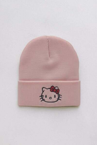 BALİNA Pink Kawaii Hello Kitty Beanie