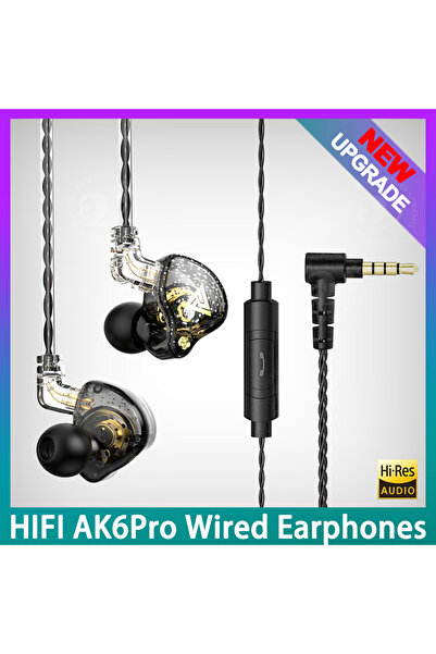 Choice سماعة أذن رياضية جديدة سوداء اللون من QKZ AK6 Pro EDX Pro، مزودة بخاصي...