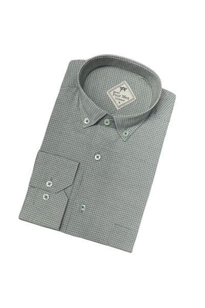 GÖMLEK GALERİSİ قميص رجالي كلاسيكي واسع بقصة فضفاضة وأكمام طويلة