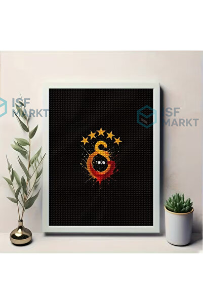 ISF MARKT 5D DIY Elmas Boyama Seti - Sarı Kırmızı Aslan Bayrak30x30 cm