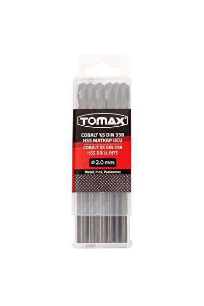 Tomax Cobalt %5 DIN 338 HSS Matkap Ucu ⌀ 2.0 mm (10 Adet)