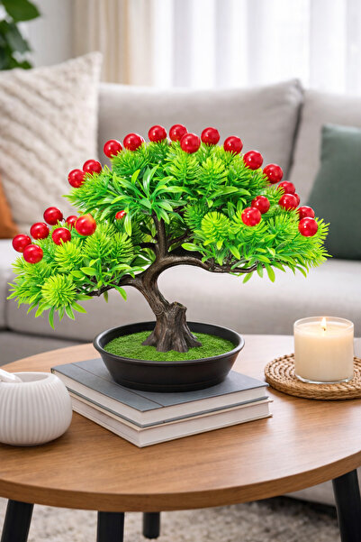 ENG PARTİ DÜNYASI Cobalt I Artificial Fruit Tree Brown Oval Decorative Flower