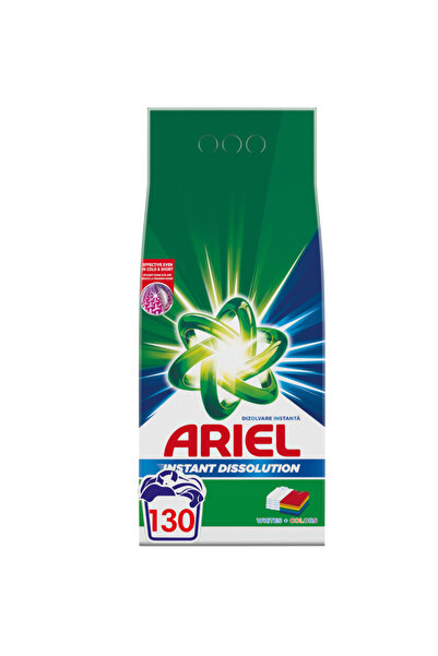 Ariel Detergent pudră Instant Dissolution 130 spălări – Curățare profundă, Alb & Culori